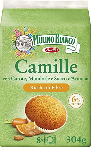 Mulino Bianco Merendine Camille, Süßer Snack für zwischendurch, reich an Ballaststoffen, Packung mit 6 Einzelportionen, 304 g von Mulino Bianco