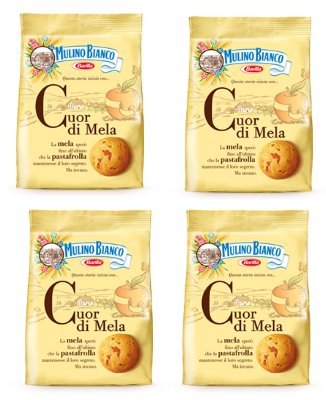 Mulino Bianco: "Cuor di Mela" Konfitüre mit Apfelmarmelade, 300 g, 4 Stück Mulino Bianco: "Cuor di Mela" Konfitüre mit Apfelmarmelade, 300 g, 4 Stück von Mulino Bianco