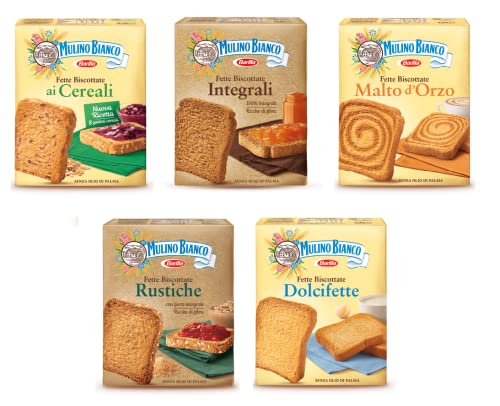 TESTPAKET Mulino Bianco Fette Biscottate 5 x 315g Zwieback kekse TESTPAKET Mulino Bianco Fette Biscottate 5 x 315g Zwieback kekse von Mulino Bianco
