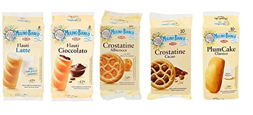 TESTPAKET Mulino Bianco abgepackte Snacks Crostatina Kakao und Aprikose - Flauti Schokolade und Milch- Plum Cake mit Joghurt 5 Stücke TESTPAKET Mulino Bianco abgepackte Snacks Crostatina Kakao und Aprikose - Flauti Schokolade und Milch- Plum Cake mit Joghurt 5 Stücke von Mulino Bianco