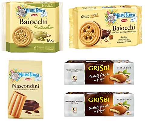 Testpaket Mulino Bianco Baiocchi kekse mit Pistazien 168g + Baiocchi nocciola + Nascondini 330g + 2x Matilde Vicenzi Grisbi Pistacchio kekse mit pistaziencreme biscuits cookies 150g Testpaket Mulino Bianco Baiocchi kekse mit Pistazien 168g + Baiocchi nocciola + Nascondini 330g + 2x Matilde Vicenzi Grisbi Pistacchio kekse mit pistaziencreme biscuits cookies 150g von Mulino Bianco