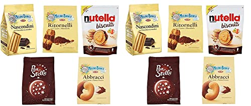 Testpaket Mulino Bianco Ferrero Kekse Biscuits Cookies 10 Stücke Abbracci - Nascondini - Nutella Biscuits - Ritornelli - Pan di Stelle von Mulino Bianco