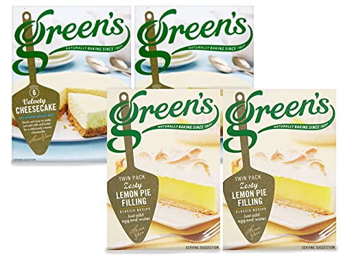 Greens Baking Classics | 4 Stück | Samtige Käsekuchenmischung 259 g x 2, Zitronenpie Füllung 140 g x 2 von Multiple