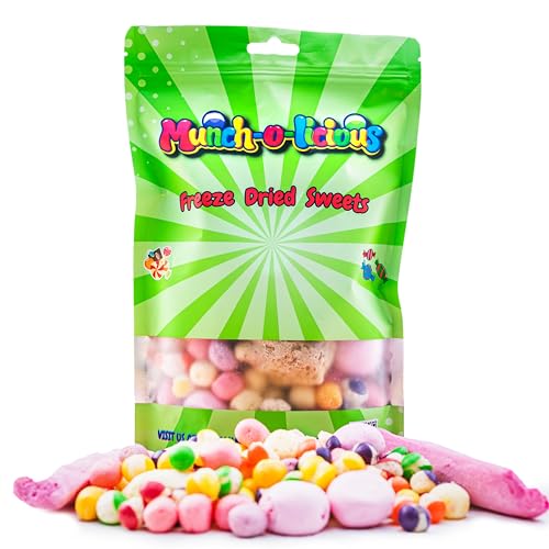 Munch-o-licious Gefriergetrocknete Süßigkeiten - 100g Vegane & Halal Freeze Dried Candy - Ideal als Geschenk - TikTok-Trend - Perfekt für Weihnachten - Knusprig und Lecker von Munch-o-licious