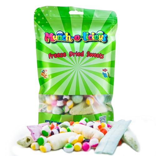 Munch-o-licious gefriergetrocknete Süßigkeiten 100 gramm - Exklusive Sammlung von Amerikanischen Sweets bis zu UK Delights - Freeze Dried Candy - Nostalgie Süßes von Munch-o-licious