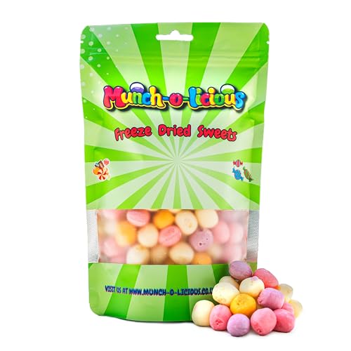 Munch-o-licious Gefriergetrocknete Süßigkeiten Minis 150g - Juicy Freeze Dried Candy - Süßigkeiten Gefriergetrocknet - Frischer Fruchtgenuss - Knuspriger Snack für Alle von Munch-o-licious