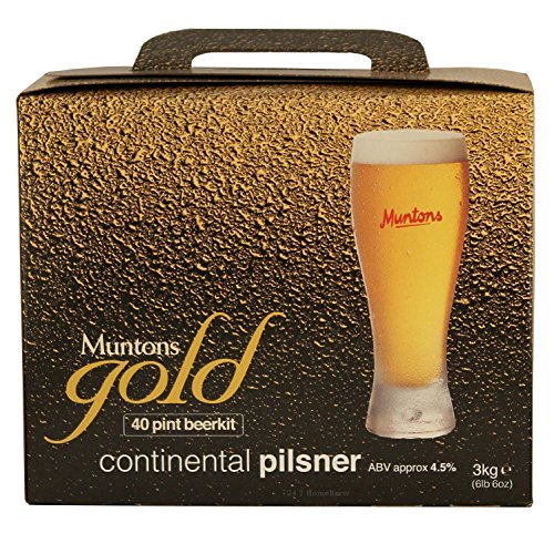 Muntons Gold Continental Pilsner Bierkit Braukit 3kg flüssiges gehopftes Malzextrakt für 23 Liter Bier von Muntons