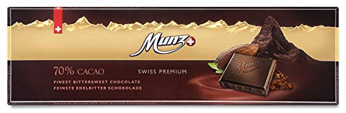 Munz Schokolade | Edelbitter mit 70% Kakao | 8 Tafeln á 300g | Edle Schokolade | Swiss Premium Chocolate | Großpackung 2,4 kg Schokoladentafeln aus der Schweiz von Munz