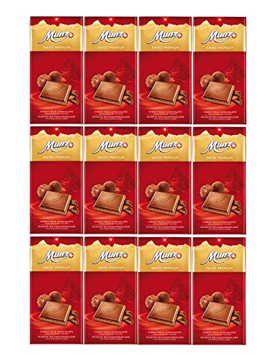 Munz Schokolade Milch Praliné | Feine Milchschokolade | 12 Tafeln á 100g | Edle Schokolade | Swiss Premium Chocolate Praline Filling | Großpackung 1,2 kg Schokoladentafeln aus der Schweiz Munz Schokolade Milch Praliné | Feine Milchschokolade | 12 Tafeln á 100g | Edle Schokolade | Swiss Premium Chocolate Praline Filling | Großpackung 1,2 kg Schokoladentafeln aus der Schweiz von Munz