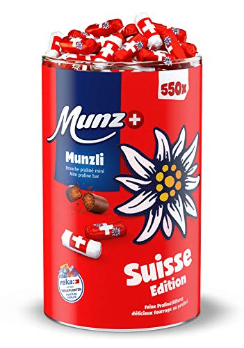 Munzli Mini-Praliné Milch | SWISS EDITION | von Munz | Schweizer Schokolade | 2,5 kg Großpackung | ca. 500 Stück | Feine Pralinen | Nougat-Füllung mit gerösteten Haselnuss-Splittern von Munz