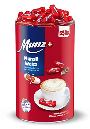 Munzli Mini-Praliné Milch | WEIßE SCHOKOLADE | von Munz | Schweizer Schokolade | Weiss | 2,5 kg Großpackung | ca. 500 Stück | Feine Pralinen | mit gerösteten Haselnuss-Splittern Munzli Mini-Praliné Milch | WEIßE SCHOKOLADE | von Munz | Schweizer Schokolade | Weiss | 2,5 kg Großpackung | ca. 500 Stück | Feine Pralinen | mit gerösteten Haselnuss-Splittern von Munz