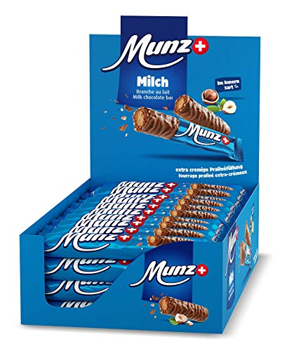 Schweizer Schokolade | MUNZ Prügeli Milch | Branches Classic | 40 Praliné Schokoladenriegel á 46g im Thekendisplay | 1,84kg Großpackung | Maestrani Milchschokolade | Glutenfrei von Munz