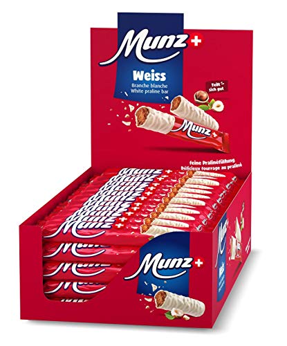Schweizer Schokolade | MUNZ Prügeli Weiss | Branches | 60 Praliné Schokoladenriegel á 23g im Thekendisplay | 1,38kg Großpackung | Maestrani Schokolade | Glutenfrei von Munz