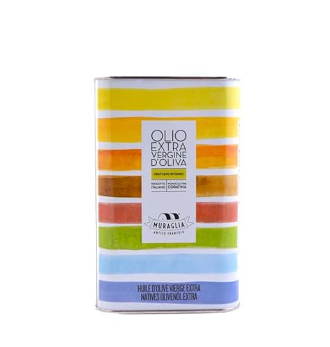 Frantoio Muraglia, Dose mit Nativem Olivenöl Extra 1lt, Regenbogenfarbe, intensiv-fruchtig von MURAGLIA ANTICO FRANTOIO