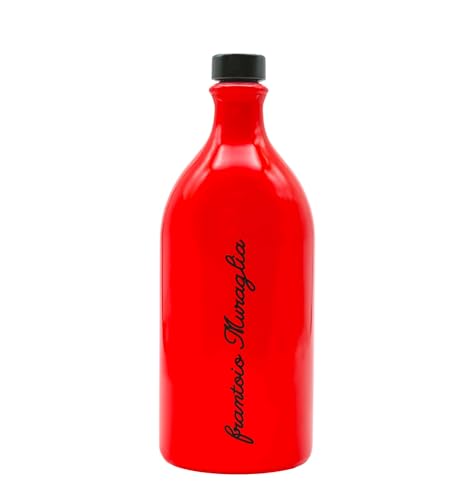Frantoio Muraglia, Glasbehälter in leuchtendem Rot mit Nativem Olivenöl Extra 500ml, intensiv fruchtig von MURAGLIA ANTICO FRANTOIO
