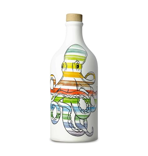 Frantoio Muraglia, Oktopus Pop Art Keramikgefäß mit Nativem Olivenöl Extra, 500ml, mittelfruchtiger Essenz, handgefertigt und handbemalt von unseren apulischen Kunsthandwerkern Frantoio Muraglia, Oktopus Pop Art Keramikgefäß mit Nativem Olivenöl Extra, 500ml, mittelfruchtiger Essenz, handgefertigt und handbemalt von unseren apulischen Kunsthandwerkern von MURAGLIA ANTICO FRANTOIO
