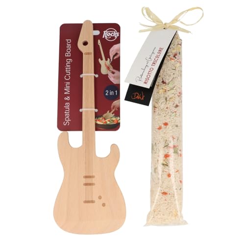 Geschenkset mit E-Gitarren-Pfannenwender aus Holz, 33x10cm, und Risotto Tricolore, 250g, perfektes Geschenk für Musikliebhaber Geschenkset mit E-Gitarren-Pfannenwender aus Holz, 33x10cm, und Risotto Tricolore, 250g, perfektes Geschenk für Musikliebhaber von Musikboutique
