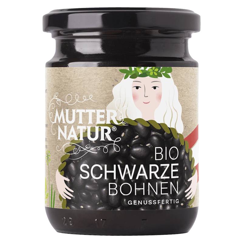 Bio Schwarze Bohnen im Glas von Mutter Natur