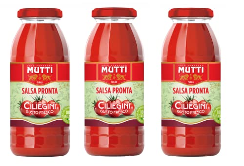 3x Mutti Salsa Pronta Ciliegini Gusto Fresco Fertige Soße Kirschtomate Italienische Tomate Glasflasche 300g von Mutti Parma
