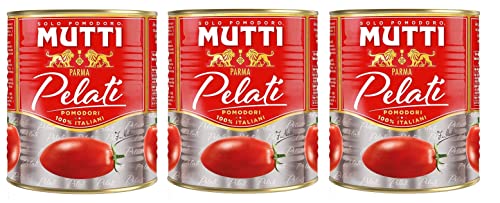 3x Mutti Pomodori Pelati Geschälte Tomaten 100 % italienische Tomaten 800g Dose Tomaten Sauce von Mutti