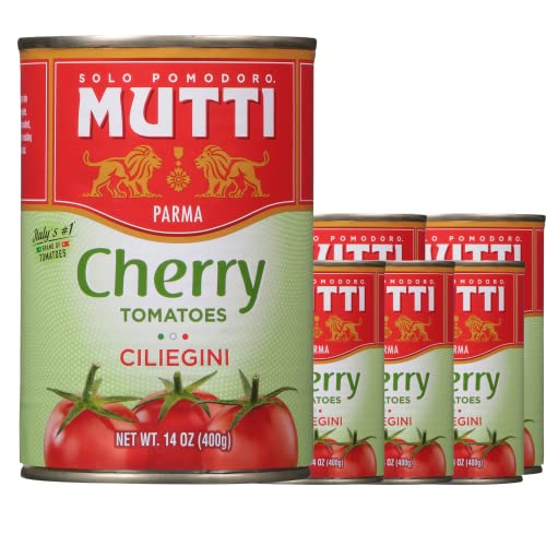 Mutti Kirschtomaten (Ciliegini), 400 ml, 6 Stück, Italiens Nr. 1 Marke für Tomaten, frischer Geschmack zum Kochen, Tomatenkonserven, vegan und glutenfrei, keine Zusatzstoffe oder Konservierungsstoffe von Mutti