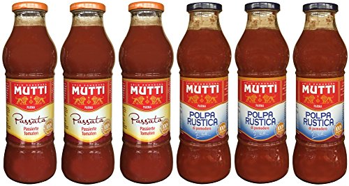 Mutti Passata di Pomodoro (3 x 700g) Polpa Rustica (3 x 690g) von Mutti