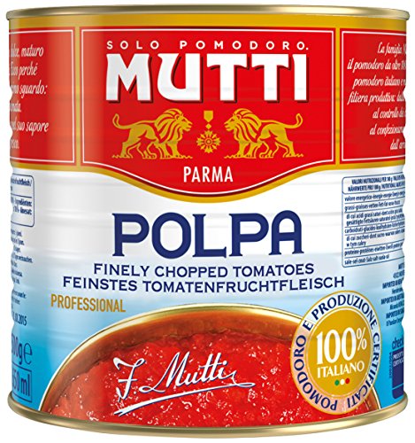 Mutti Polpa Fine Tomatenfruchtfleisch, Fein Gehackt, 1er Pack (1 x 2.5 kg) von Mutti
