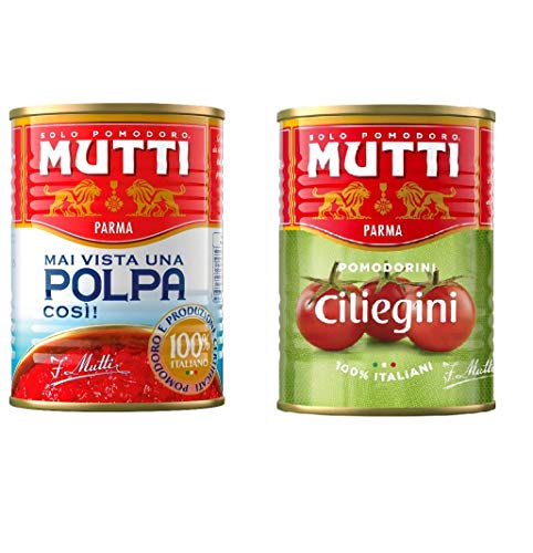 Mutti Polpa di Pomodoro gehackte Tomaten Sauce 100% italienische 400g + 24x Mutti Pomodorini ciliegini Kirschtomaten 400g Mutti Polpa di Pomodoro gehackte Tomaten Sauce 100% italienische 400g + 24x Mutti Pomodorini ciliegini Kirschtomaten 400g von Mutti