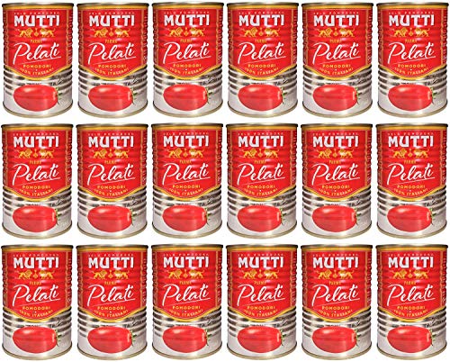Mutti Pomodori Pelati Pflaumenschälende Tomaten, 100 % italienisch, 18 x 400 g von Mutti