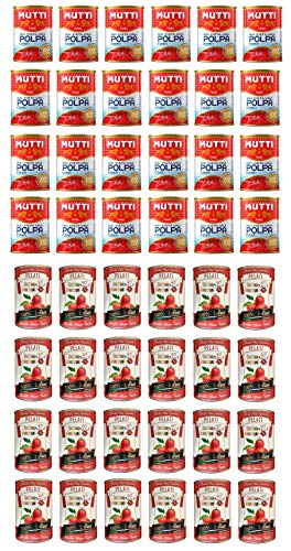 Testpaket Pomodori Italiani Mutti Polpa Tomatenmark + Italian Gourmet Pelati italienische geschälte Tomaten ( 48 x 400g ) von Mutti