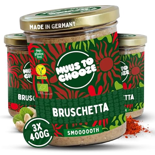 Muus to Chooze - Bruschetta Creme Brotaufstrich 3x400g – Aufstrich Vegan, Bio & Zusatzstofffrei – Mit Cashewnüssen, Kräutern und Tomaten – Geschmeidige Textur – Ideal für Pasta, Bowls und Dressings Muus to Chooze - Bruschetta Creme Brotaufstrich 3x400g – Aufstrich Vegan, Bio & Zusatzstofffrei – Mit Cashewnüssen, Kräutern und Tomaten – Geschmeidige Textur – Ideal für Pasta, Bowls und Dressings von Muus to Chooze
