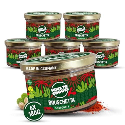 Muus to Chooze - Bruschetta Creme Brotaufstrich 6x180g – Aufstrich Vegan, Bio & Zusatzstofffrei – Mit Cashewnüssen, Kräutern und Tomaten – Geschmeidige Textur – Ideal für Pasta, Bowls und Dressings Muus to Chooze - Bruschetta Creme Brotaufstrich 6x180g – Aufstrich Vegan, Bio & Zusatzstofffrei – Mit Cashewnüssen, Kräutern und Tomaten – Geschmeidige Textur – Ideal für Pasta, Bowls und Dressings von Muus to Chooze