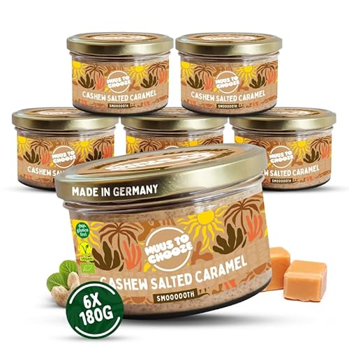 Muus to Chooze - Cashew Salted Caramel Brotaufstrich 6x180g – Aufstrich Vegan, Bio & Zusatzstofffrei – Mit Cashews, Kokosblütenzucker & Meersalz – Geschmeidige Textur – Ideal als Snack & Topping Muus to Chooze - Cashew Salted Caramel Brotaufstrich 6x180g – Aufstrich Vegan, Bio & Zusatzstofffrei – Mit Cashews, Kokosblütenzucker & Meersalz – Geschmeidige Textur – Ideal als Snack & Topping von Muus to Chooze