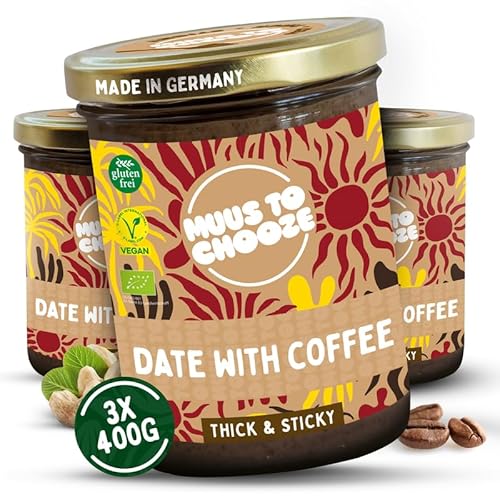 Muus to Chooze - Date with Coffee Brotaufstrich 3x400g – Aufstrich Vegan, Bio & Zusatzstofffrei – Mit Dattelsirup, Kaffee und Cashew – Geschmeidige Textur – Ideal als Aufstrich, Snack & Topping Muus to Chooze - Date with Coffee Brotaufstrich 3x400g – Aufstrich Vegan, Bio & Zusatzstofffrei – Mit Dattelsirup, Kaffee und Cashew – Geschmeidige Textur – Ideal als Aufstrich, Snack & Topping von Muus to Chooze