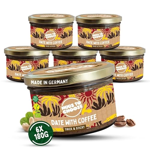 Muus to Chooze - Date with Coffee Brotaufstrich 6x180g – Aufstrich Vegan, Bio & Zusatzstofffrei – Mit Dattelsirup, Kaffee und Cashew – Geschmeidige Textur – Ideal als Aufstrich, Snack & Topping Muus to Chooze - Date with Coffee Brotaufstrich 6x180g – Aufstrich Vegan, Bio & Zusatzstofffrei – Mit Dattelsirup, Kaffee und Cashew – Geschmeidige Textur – Ideal als Aufstrich, Snack & Topping von Muus to Chooze