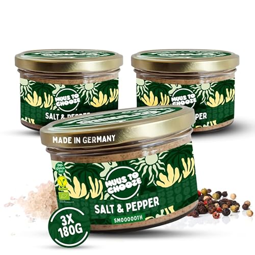 Muus to Chooze - Salt and Pepper Brotaufstrich 3x180g - Aufstrich Vegan, Bio & Zusatzstofffrei – Pikante & proteinreiche Cashew-Creme mit Pfeffer und Salz - Ideal als Aufstrich & Topping Muus to Chooze - Salt and Pepper Brotaufstrich 3x180g - Aufstrich Vegan, Bio & Zusatzstofffrei – Pikante & proteinreiche Cashew-Creme mit Pfeffer und Salz - Ideal als Aufstrich & Topping von Muus to Chooze