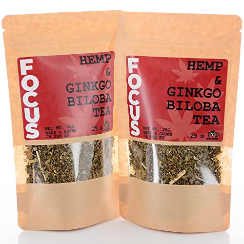 Kräuter Bio Tee - Natürlicher Tee 2x25 gr aus der Blüte für Konzentration mit Ginkgo Biloba, Aufmerksamkeit Fokussieren, ohne Zusätze, Vegan von My Lovely Pets