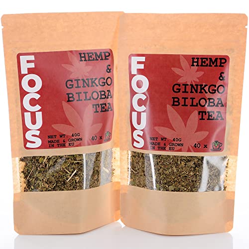 Kräuter Bio Tee - Natürlicher Tee 2x40 gr aus der Blüte für Konzentration mit Ginkgo Biloba, Aufmerksamkeit Fokussieren, ohne Zusätze, Vegan von My Lovely Pets