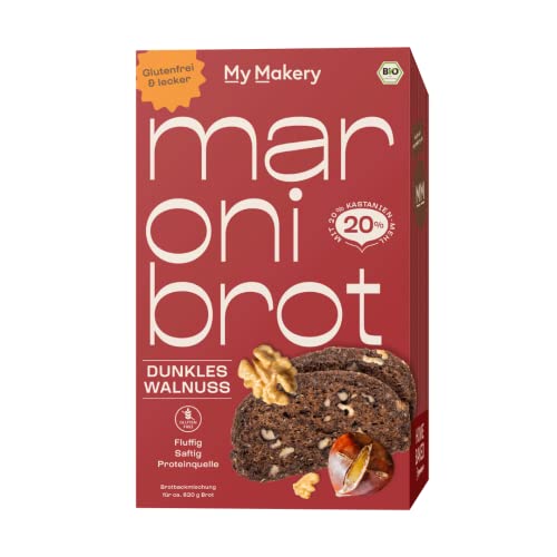 My Makery Maronibrot Backmischung Sorte Dunkles Walnuss I glutenfrei, vegan I lower carb, protein- & ballaststoffreich I 20% Kastanienmehl I ohne Zuckerzusatz I ohne künstliche Zusatzstoffe My Makery Maronibrot Backmischung Sorte Dunkles Walnuss I glutenfrei, vegan I lower carb, protein- & ballaststoffreich I 20% Kastanienmehl I ohne Zuckerzusatz I ohne künstliche Zusatzstoffe von My Makery
