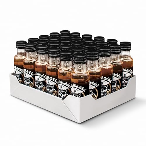 Schietbüddel | Kokos Rum Likör 40% Vol. | Rum mit Kokosgeschmack und feinen Schokoladenaroma und Vanilleextrakt (30 x 0.02 l) von SCHIETBÜDDEL