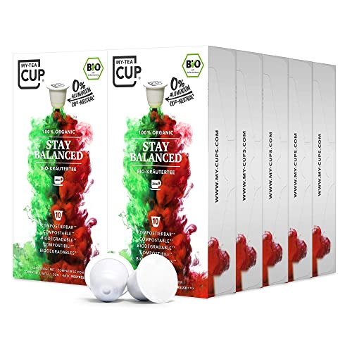 My Tea Cup - TEEKAPSELN STAY BALANCED 10 x 10 BIO-KRÄUTERTEE I 100 Kapseln für Nespresso®³-Kapselmaschinen I 100% industriell kompostierbar & nachhaltig – 0% Aluminium… von My-TeaCup