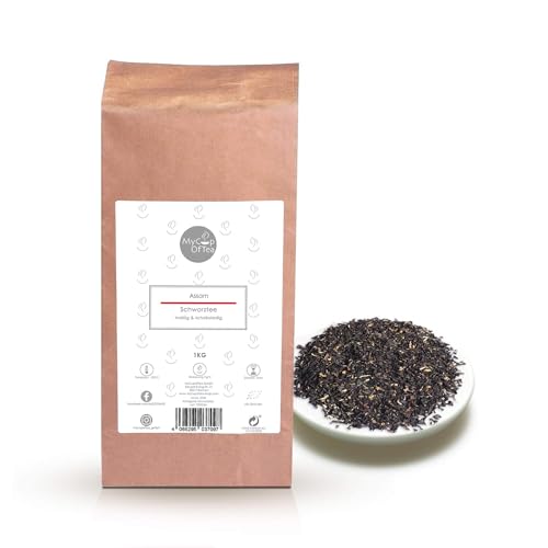 Assam Tee 1 kg lose - Hochwertiger Schwarztee - malzig & schokoladig - Schwarzer Tee Lose 1kg aus ökologischem und fairem Anbau - Loser Tee Schwarz – MyCupOfTea von MyCupOfTea