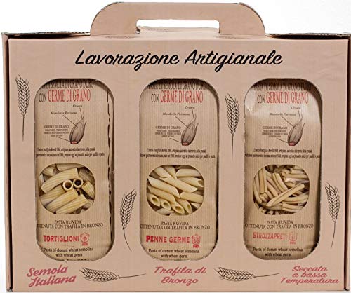 Italienische Pasta Geschenkbox mit Weizenkeimen 3x17.6 Oz (3x500gr) von MyItaly