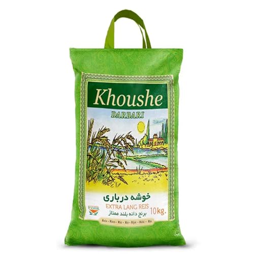 MyTNN 1x10kg Khushe Reis Basmati, Khoushe Momtaz, Reis für (Tahdig), Original Basmati Rice, Langkorn Reis, Khoushe Reis, Basmati Reis extra langkörniger Premium Reis, hochwertiger Langkornreis von MYTNN