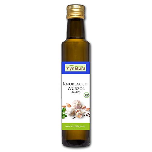 Mynatura Bio Knoblauchwürzöl I Knoblauchöl I Knoblauch I Öl I Garlic I Würzen I Kochen I Speiseöl I Marinade I Flasche (1 x 250ml) von mynatura