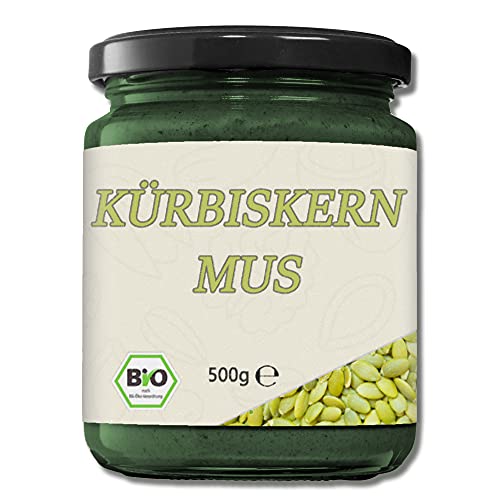 Mynatura Bio Kürbiskernmus I Kürbis I Kürbiskerne I Gepresst I Mus I Aufstrich I Brotaufstrich I Müsli-Topping I Backen I Im Glas (1x 500g) von Mynatura