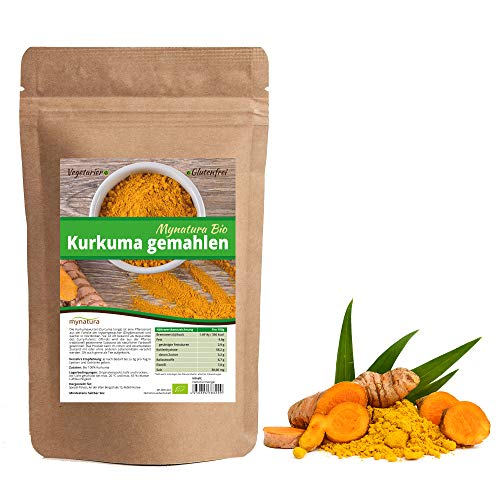 Mynatura Bio Kurkumawurzel gemahlen 2000g I Kurkuma I Pulver I Tee I Kochen I Bio-Lebensmittel I Ökologischer Anbau | Vegan und Vegetarisch | Gewürz | Superfood | (DE-ÖKO-044) (2000g) von mynatura