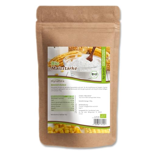 Mynatura Bio Maisstärke I Backzutaten I Bindemittel I Pflanzliche Stärke I Zum Backen und Kochen I Maismehl I Stärke I Im Beutel (1000g) von mynatura