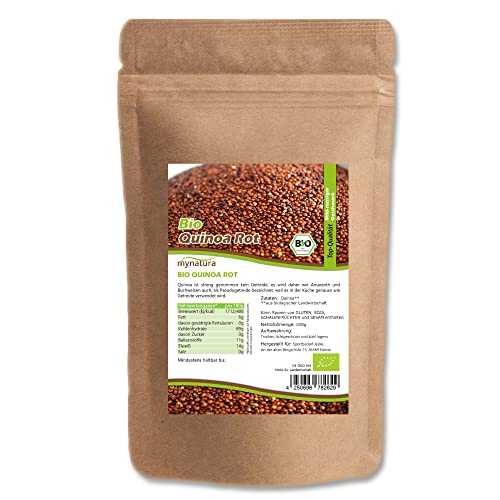 Mynatura Bio Quinoa Rot I Vorteilspackung I Nussiger Geschmack I Rein pflanzlich I Kochen I Backen I Im Beutel (2x 2000g) von mynatura