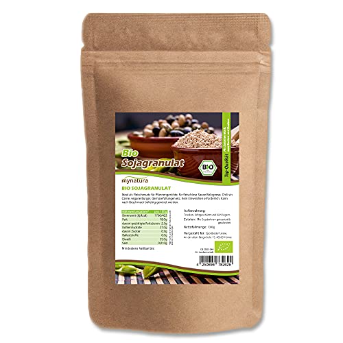 Mynatura Bio Sojagranulat I Aus getoasteten und geschroteten Sojabohnen I Soja I Fleisch Alternative I Naturprodukt I Im Beutel (2x 1000g) von mynatura